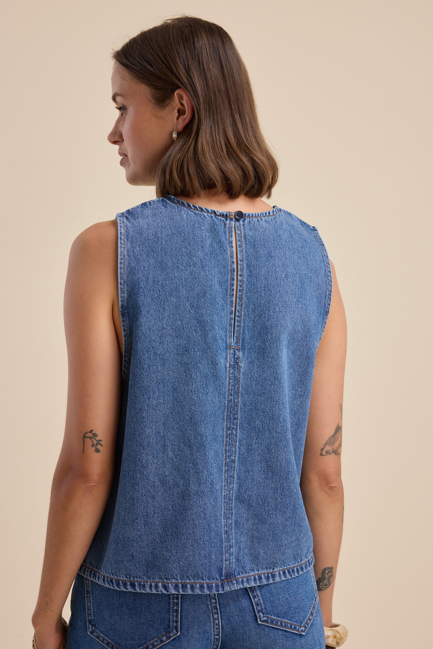 Elodie Sleeveless Denim Top
