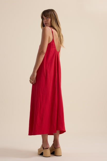 Elementary Textured Strappy Maxi Dress
