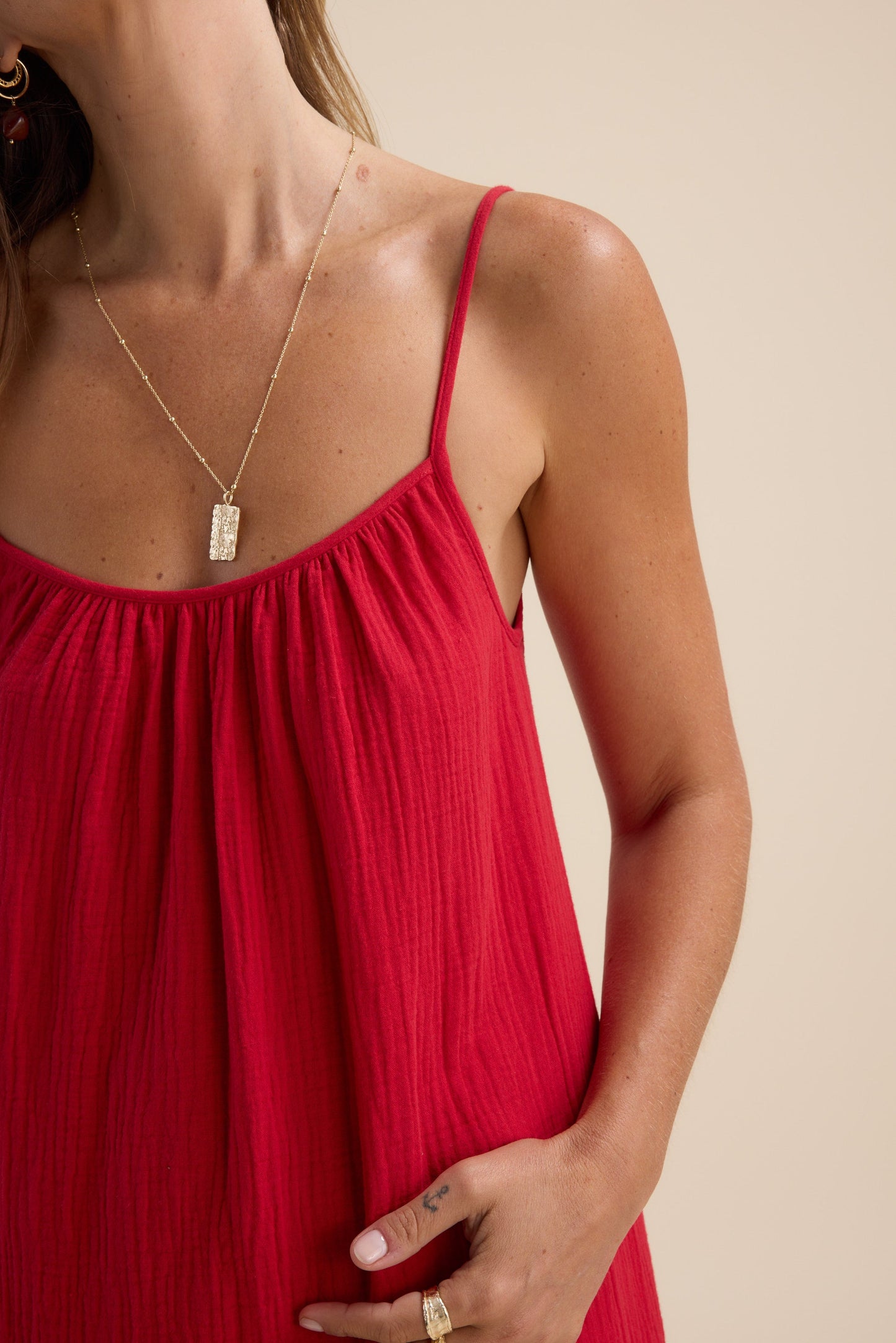 Elementary Textured Strappy Maxi Dress