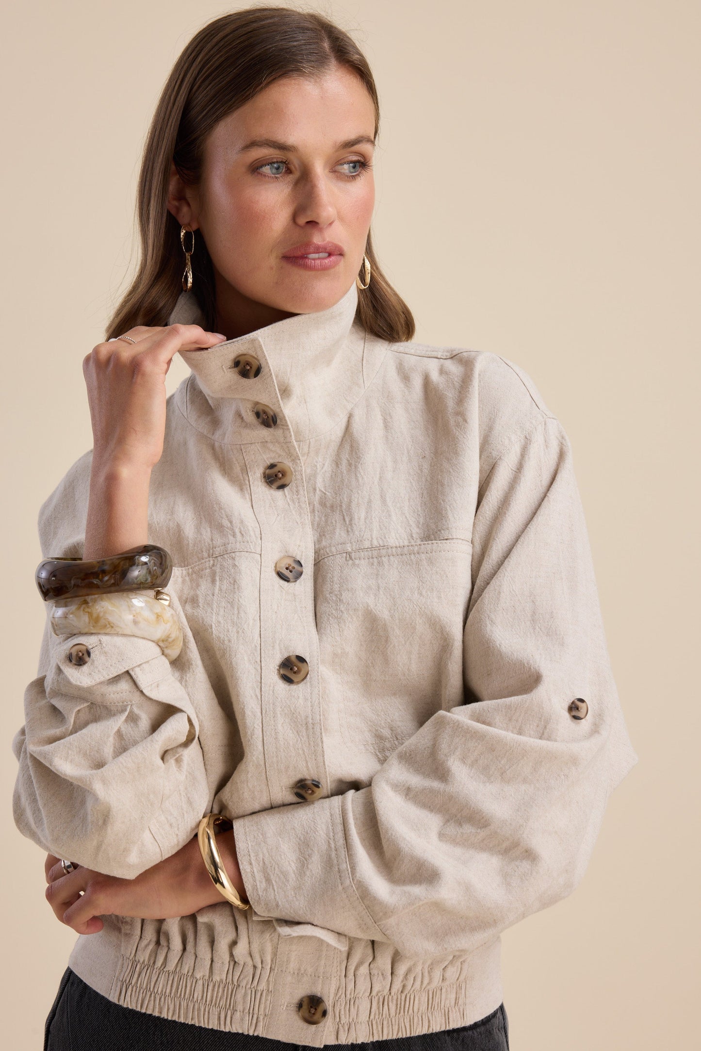 Hudson Gathered Hem Jacket