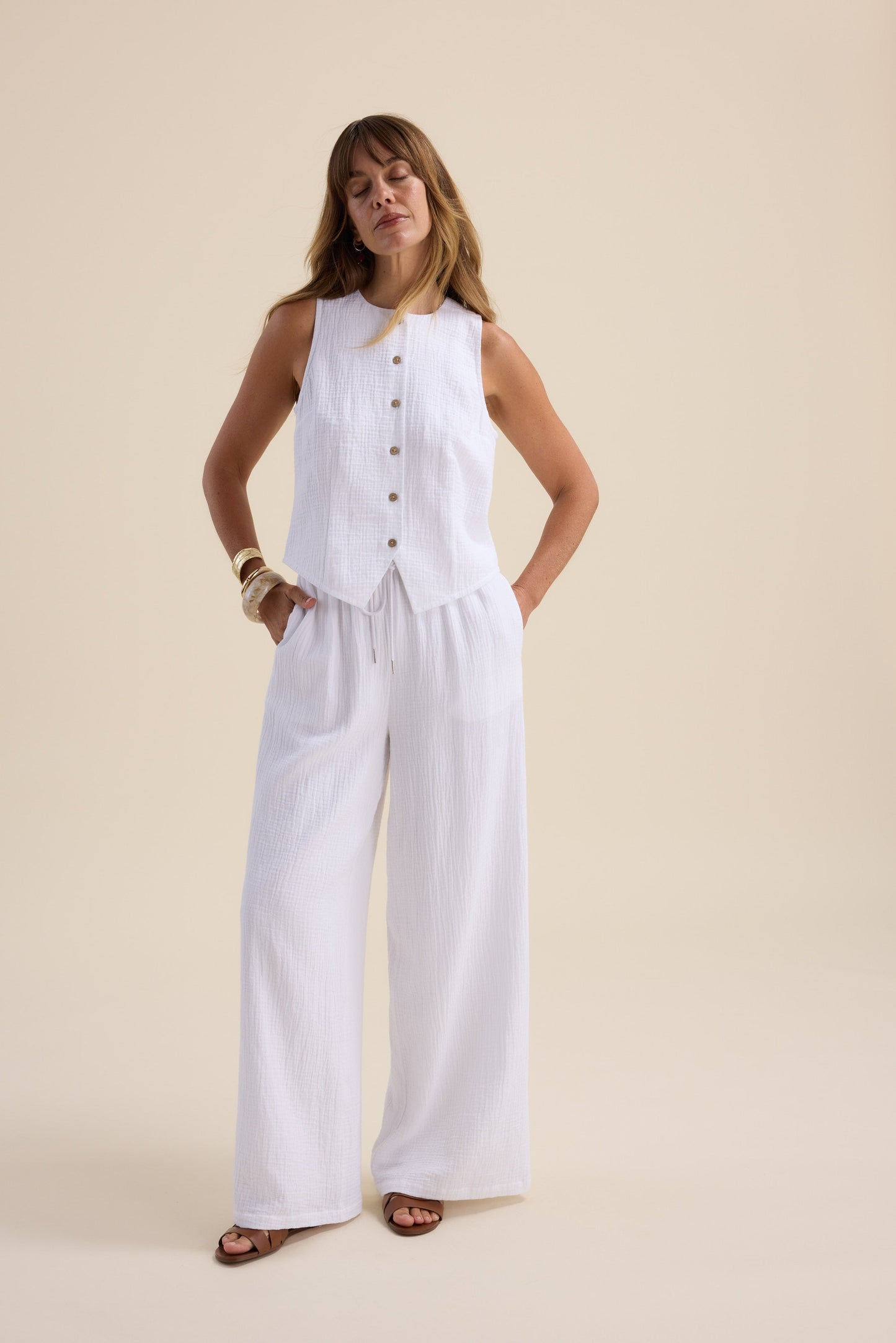 Elementary Textured Beach Pants