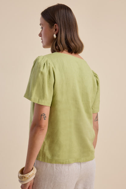The Linen Studio V Neck Top