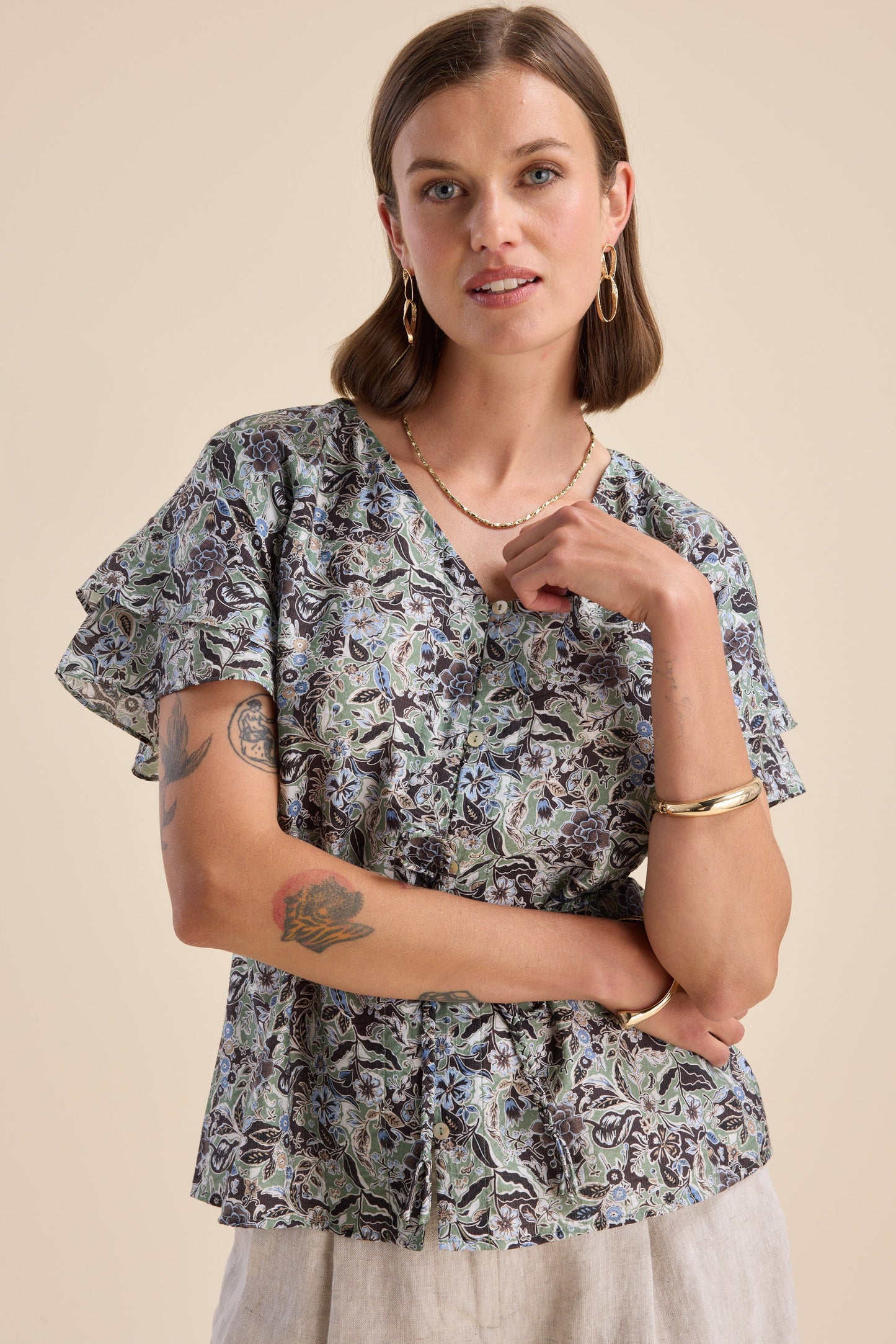 Layla Flutter Sleeve Top