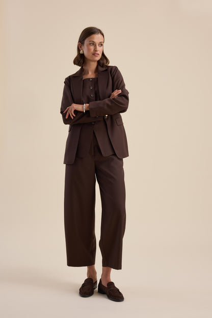 The Wool Blend Barrel Leg Pants