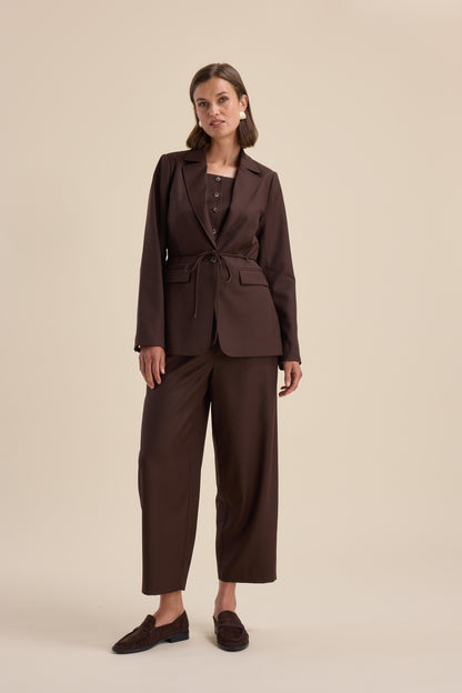 The Wool Blend Barrel Leg Pants