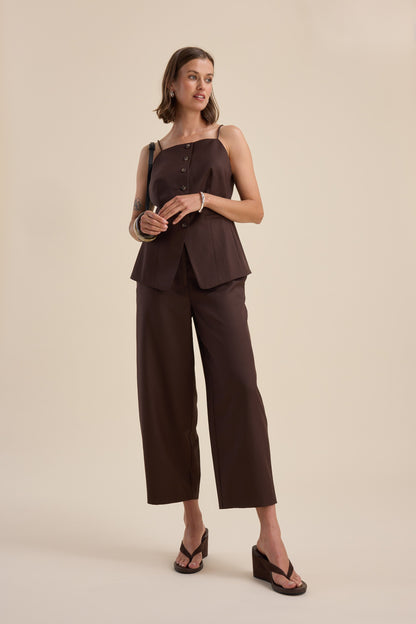 The Wool Blend Barrel Leg Pants