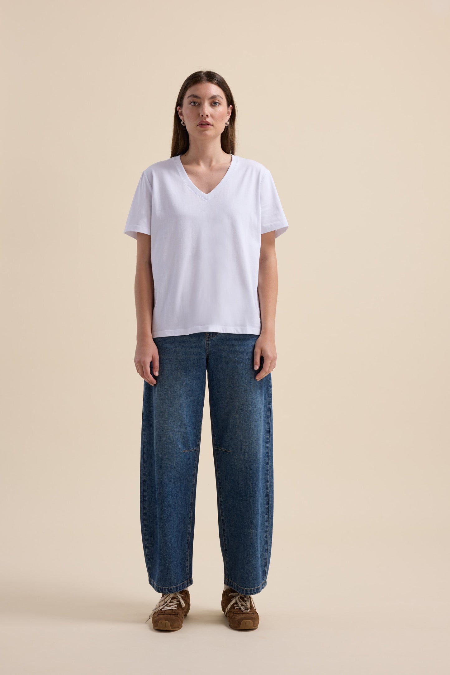 The Good Earth Cotton V Neck Tee