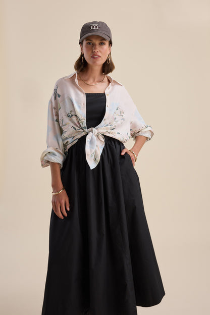 Rose Shirred Back Dress