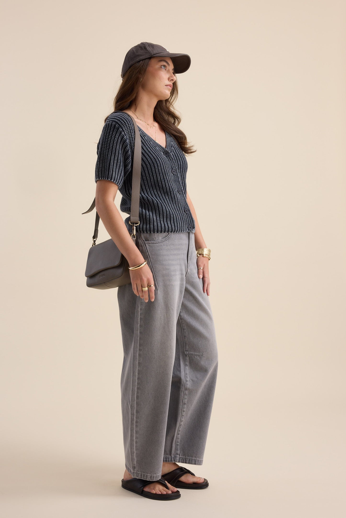 Elementary Chunky Knit Button Top
