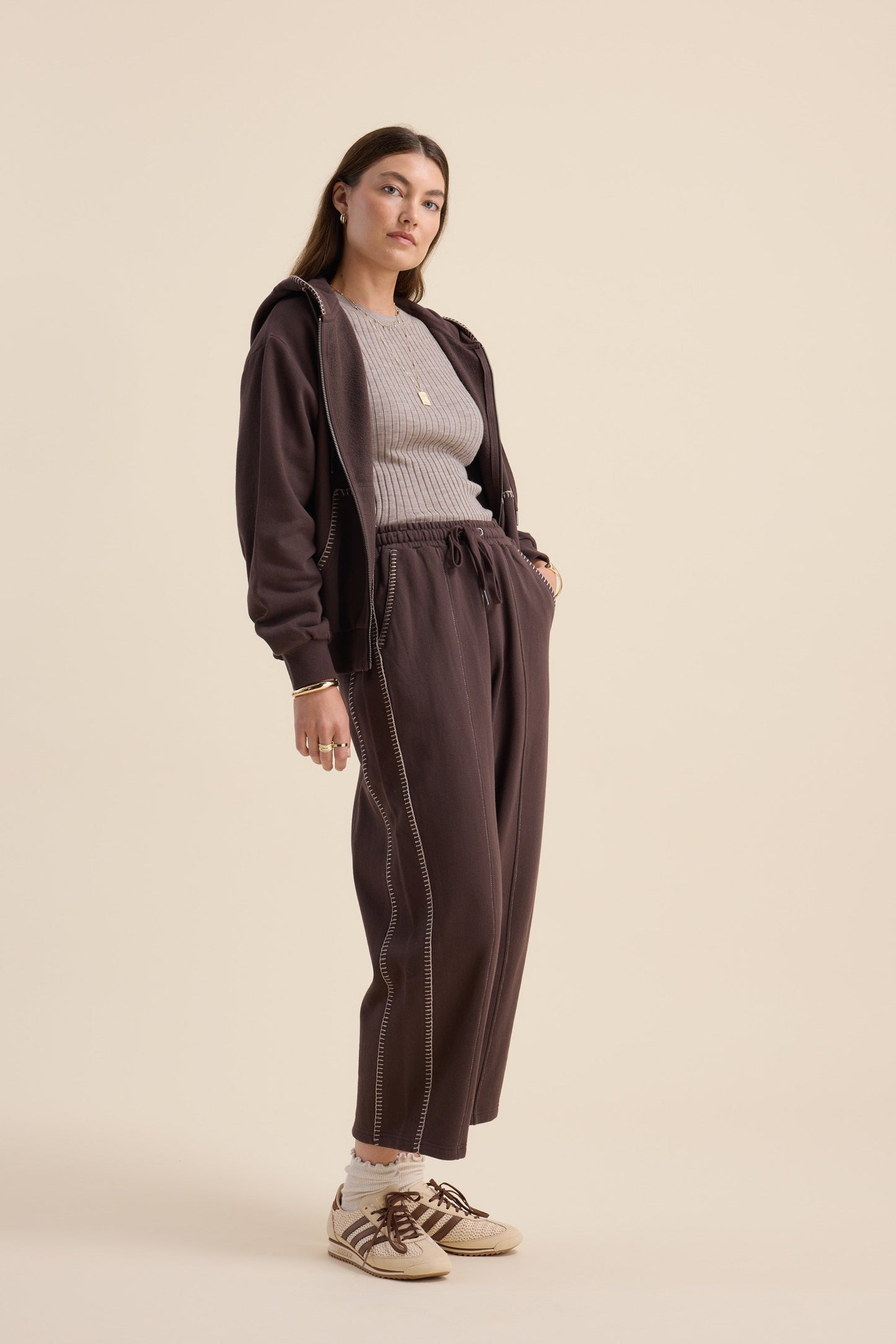 Elementary Blanket Stitch Barrel Trackpants