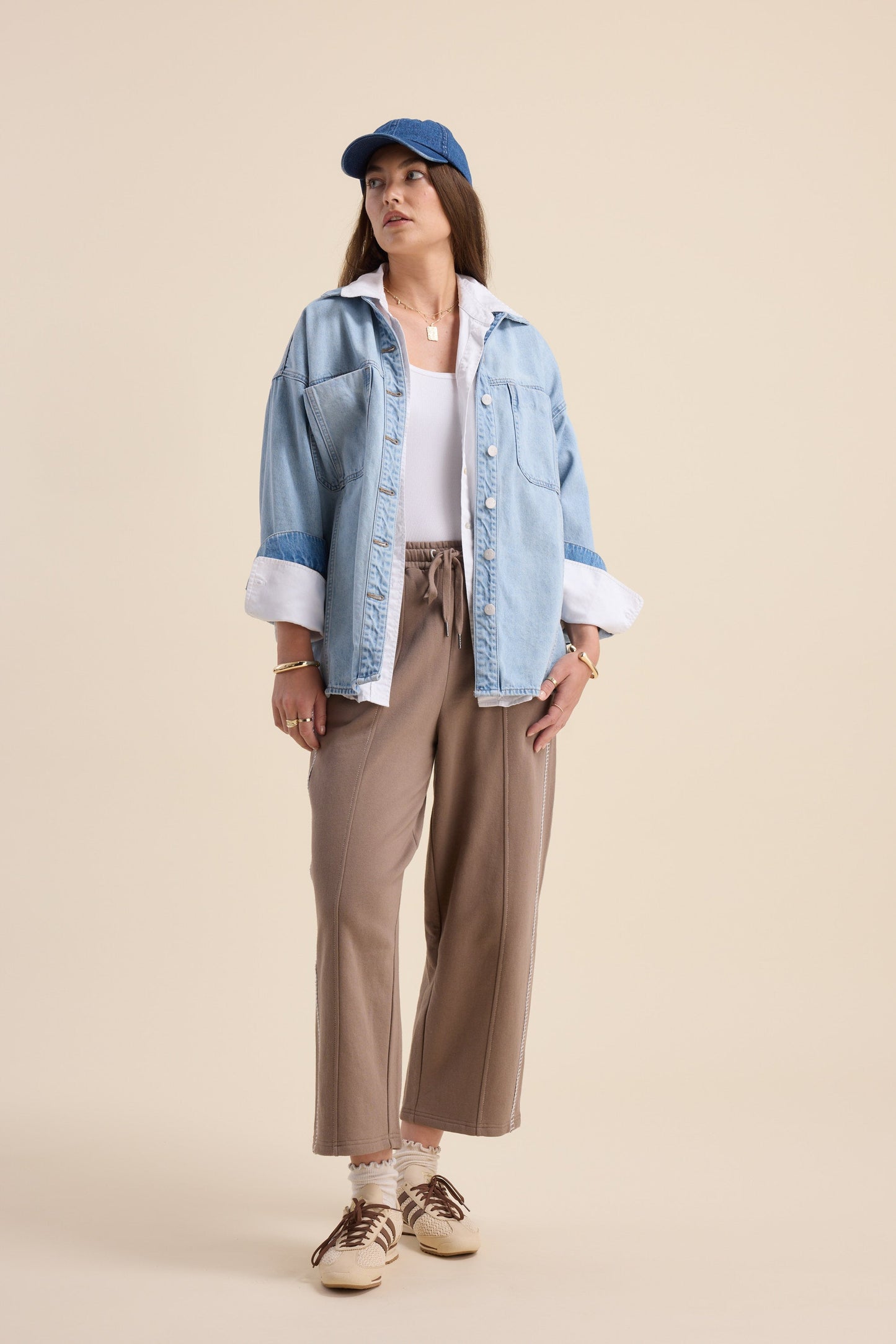 Elementary Blanket Stitch Barrel Trackpants