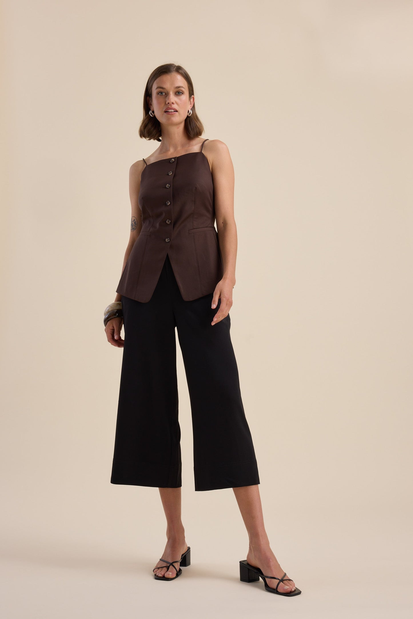The Easy Care Wide Leg Crop Pants