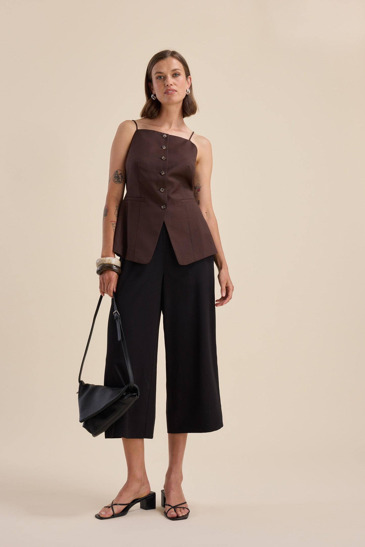 The Easy Care Wide Leg Crop Pants