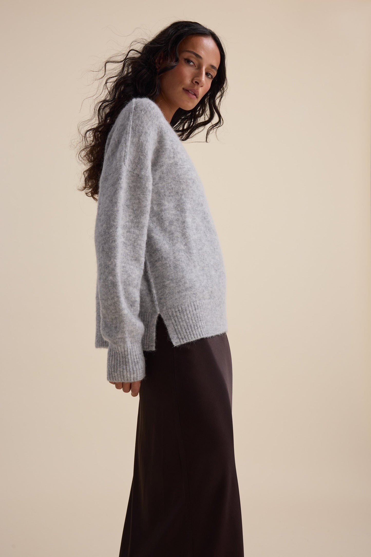 The Luxe Whisper Relaxed V Neck Sweater