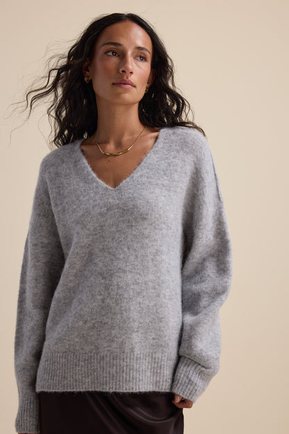The Luxe Whisper Relaxed V Neck Sweater