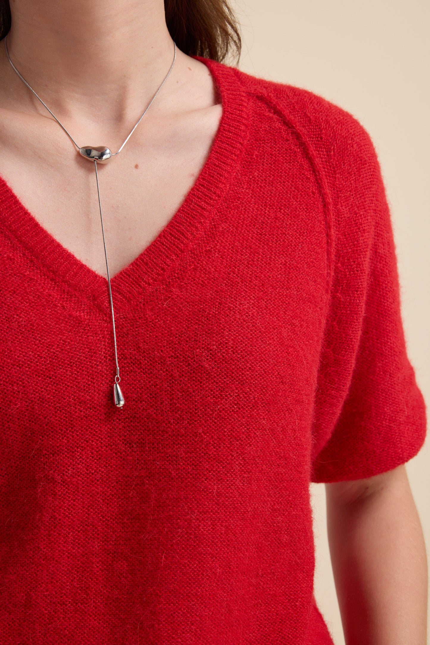 Ivy Knitted V Neck Tee