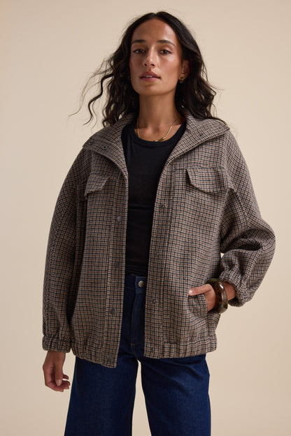 Wool Blend Bomber Coat