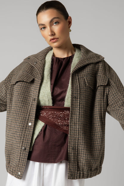 Wool Blend Bomber Coat