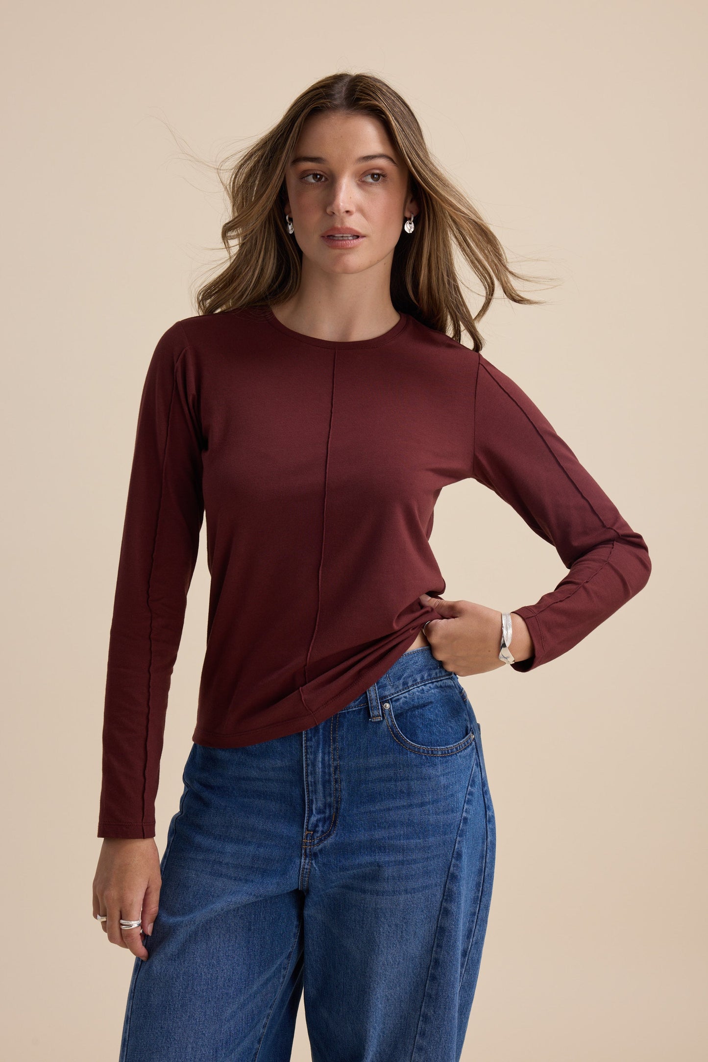 Elementary Pintuck Long Sleeve Tee