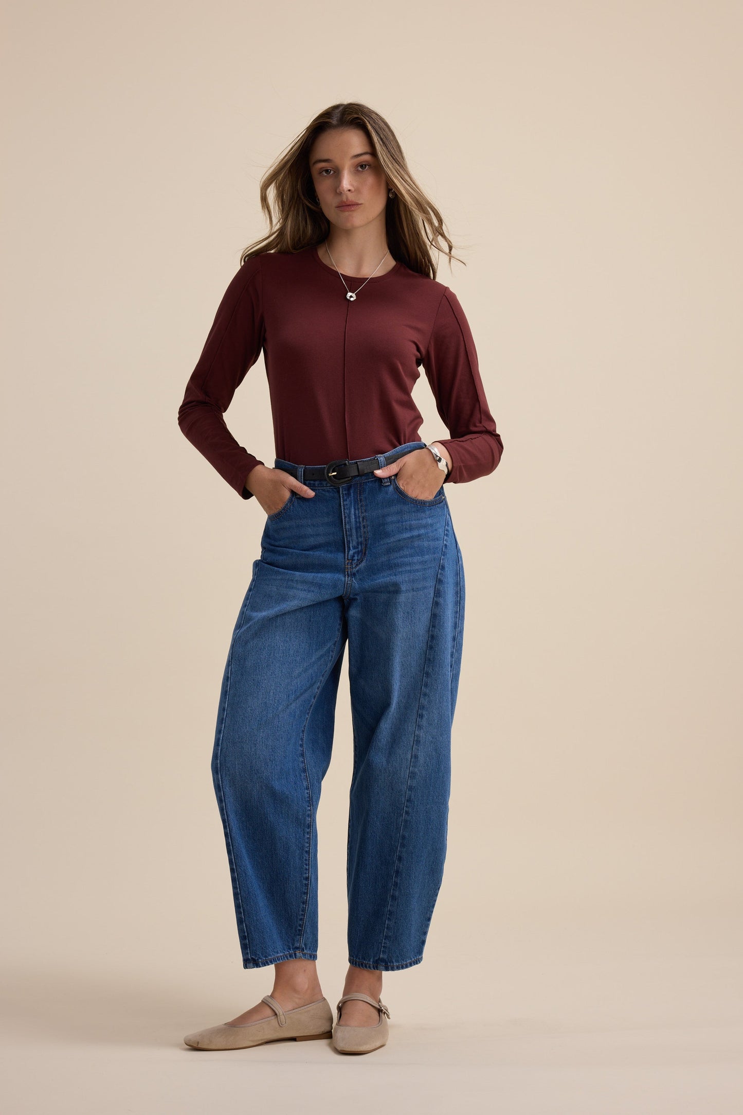 Elementary Pintuck Long Sleeve Tee