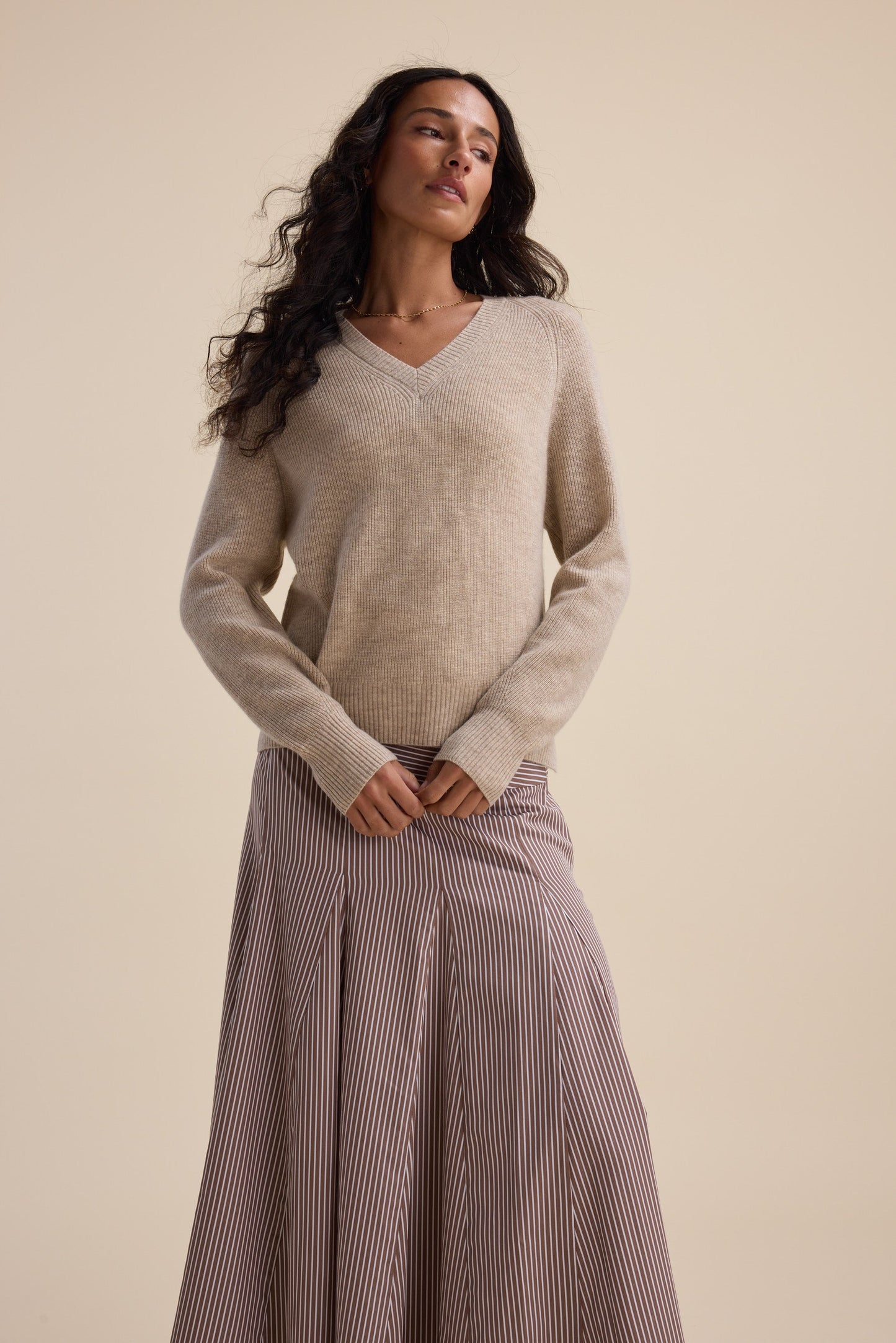 Elementary Cashmere Blend V Neck Sweater