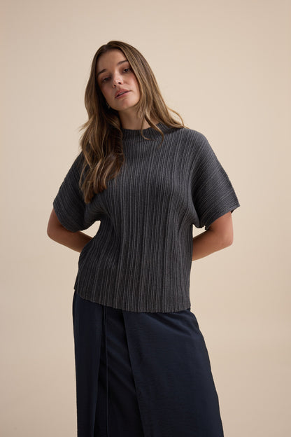 Briana Cotton Cashmere Ribbed Top