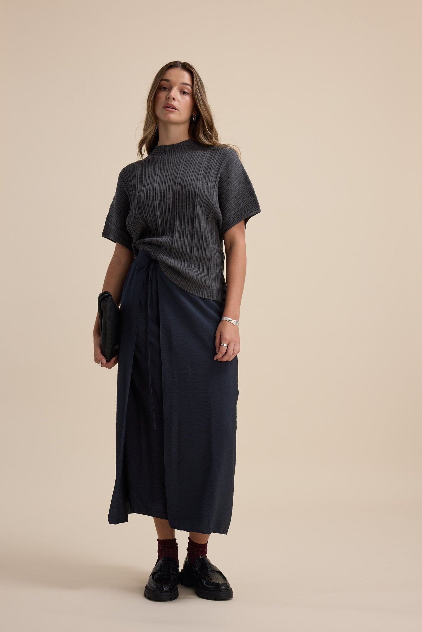 Briana Cotton Cashmere Ribbed Top