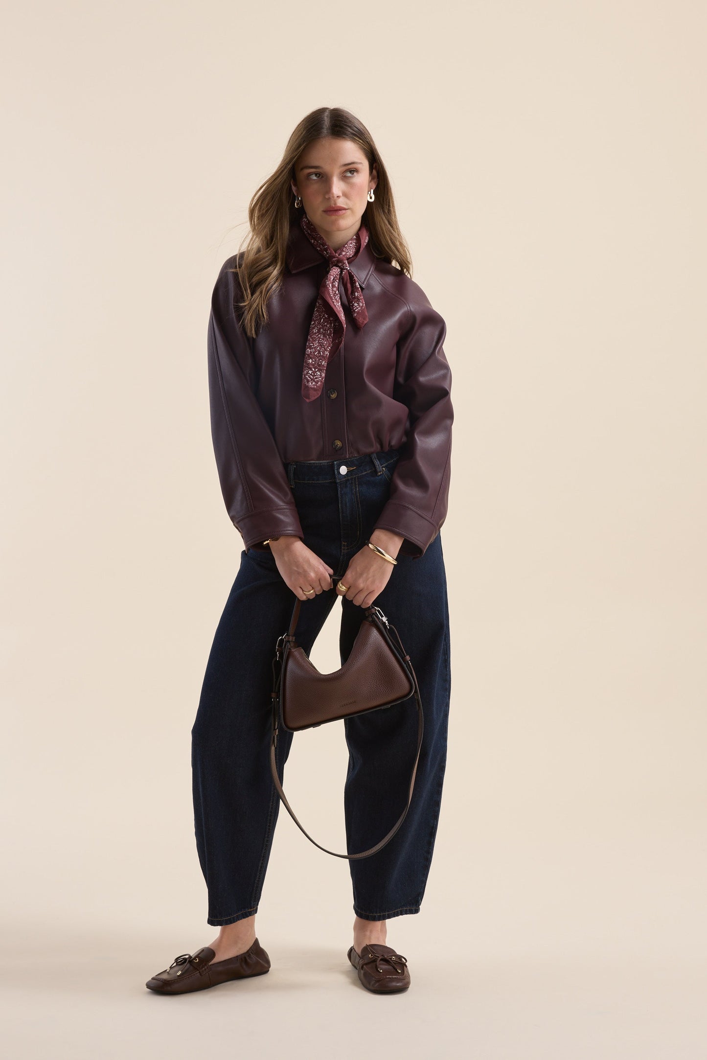 Ember Faux Leather Bomber Jacket