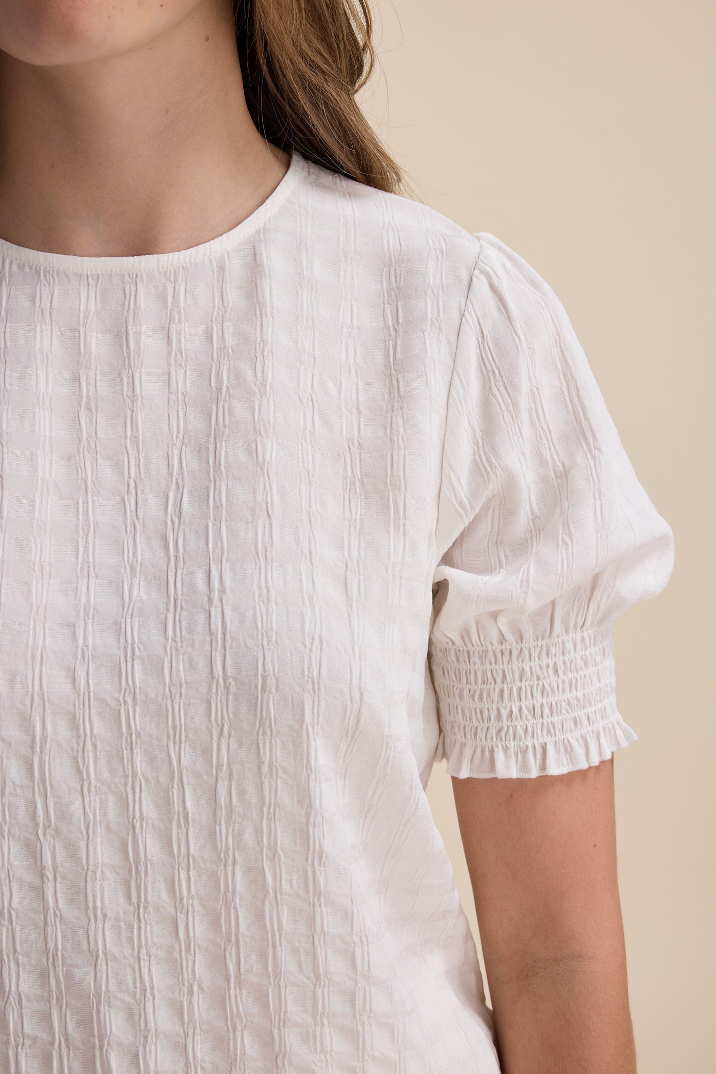Leila Shirred Sleeve Top
