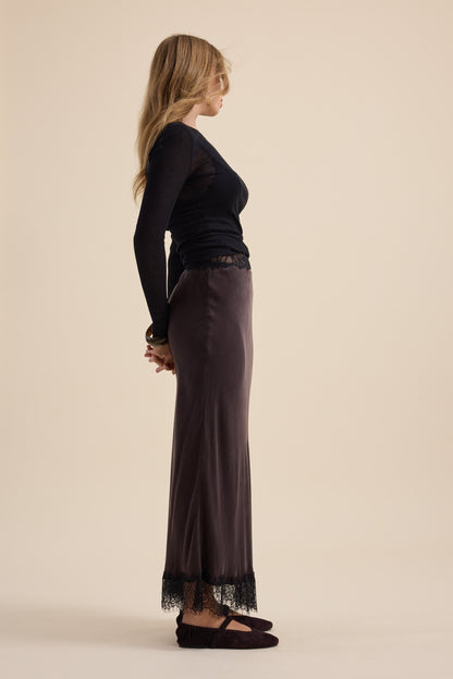 Eloise Lace Detail Slip Skirt