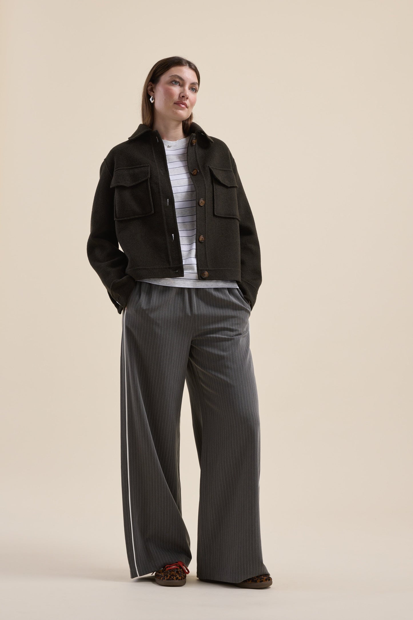 Kaia Wool Blend Cropped Coat