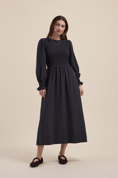 Brooke Shirred Long Sleeve Dress