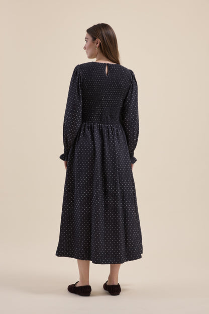Brooke Shirred Long Sleeve Dress