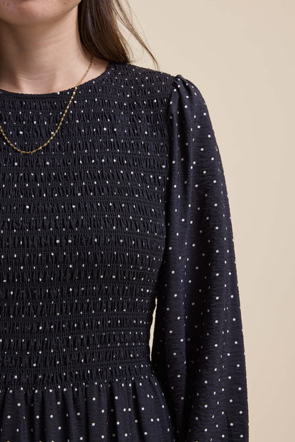 Brooke Shirred Long Sleeve Dress