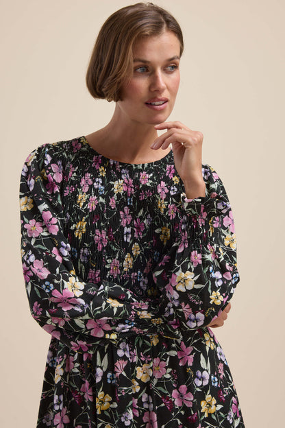 Brooke Shirred Long Sleeve Dress