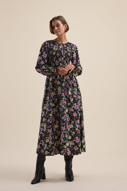 Brooke Shirred Long Sleeve Dress