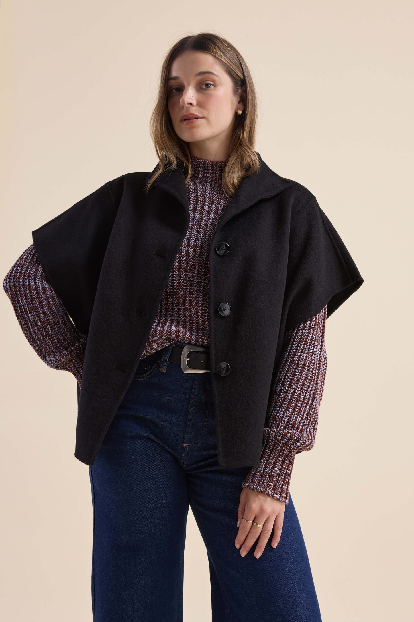 Sonya Wool Blend Cape
