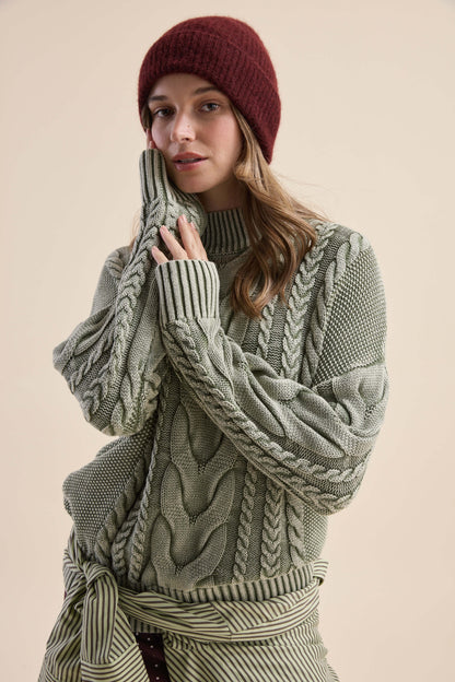 Elementary Cable Detail Sweater