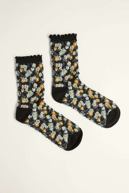 Jodi Floral Crew Socks