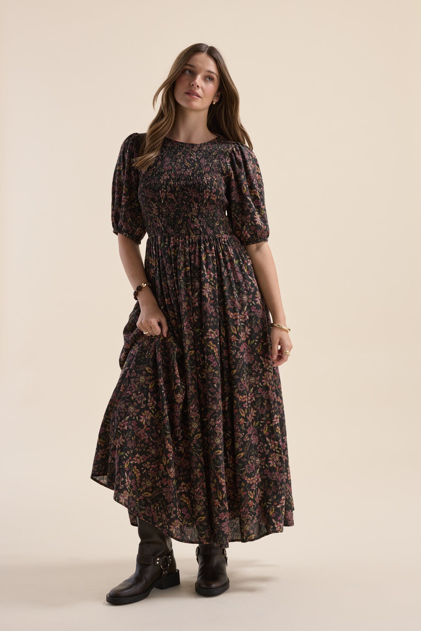 Elementary Shirred Bodice Dress