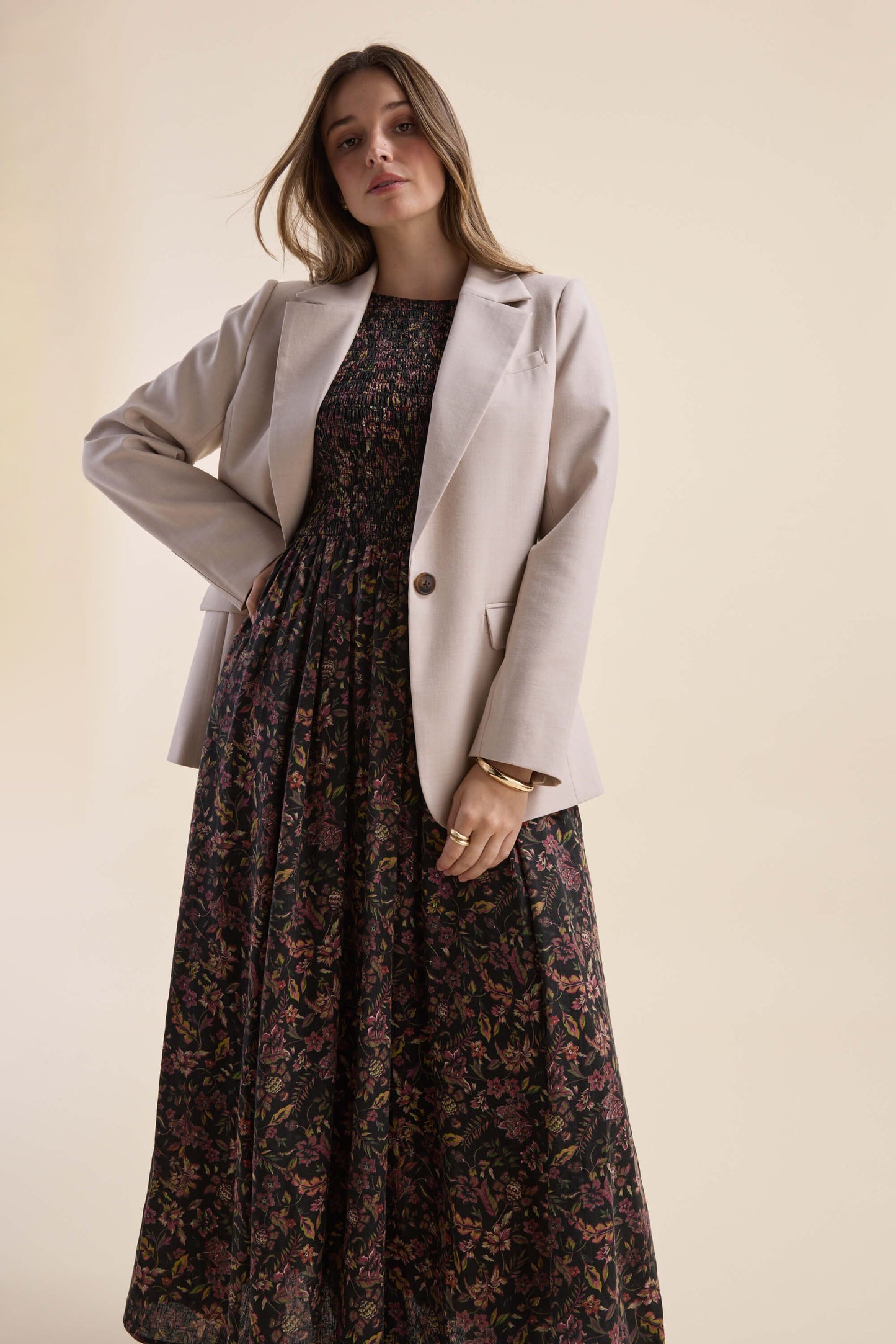Elementary Shirred Bodice Dress