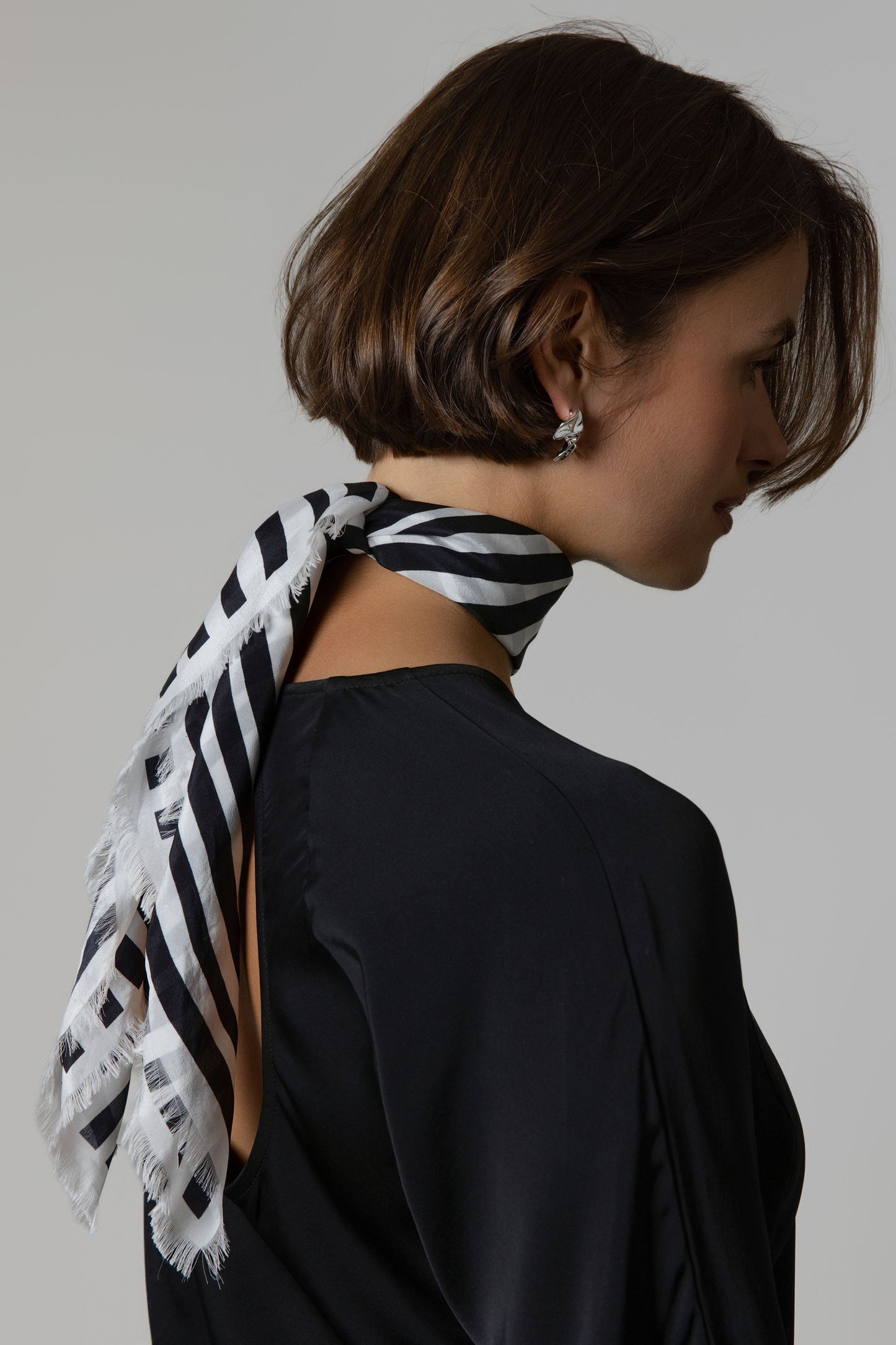 Mable Frayed Edge Silk Scarf