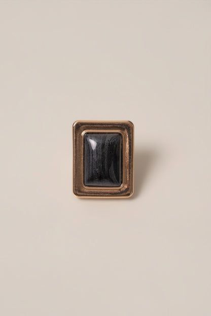Black Polished Frame Ring