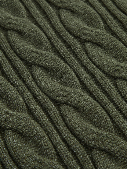 Cable Knit Sweater & Wide-Leg Pant Set
