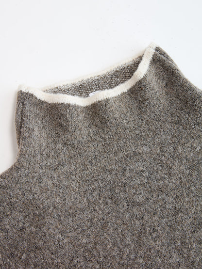 Mock Neck Contrast Trim Sweater