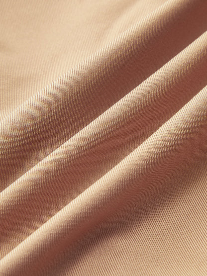 Deep V-Neck Buckle Detail Long Sleeve Bodysuit