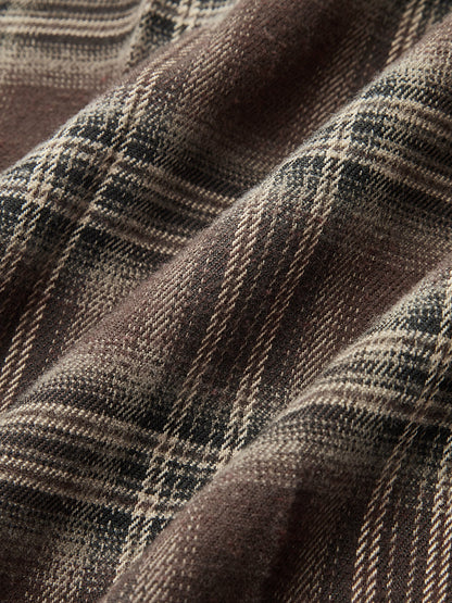 Plaid Asymmetric Pleated Maxi Skirt