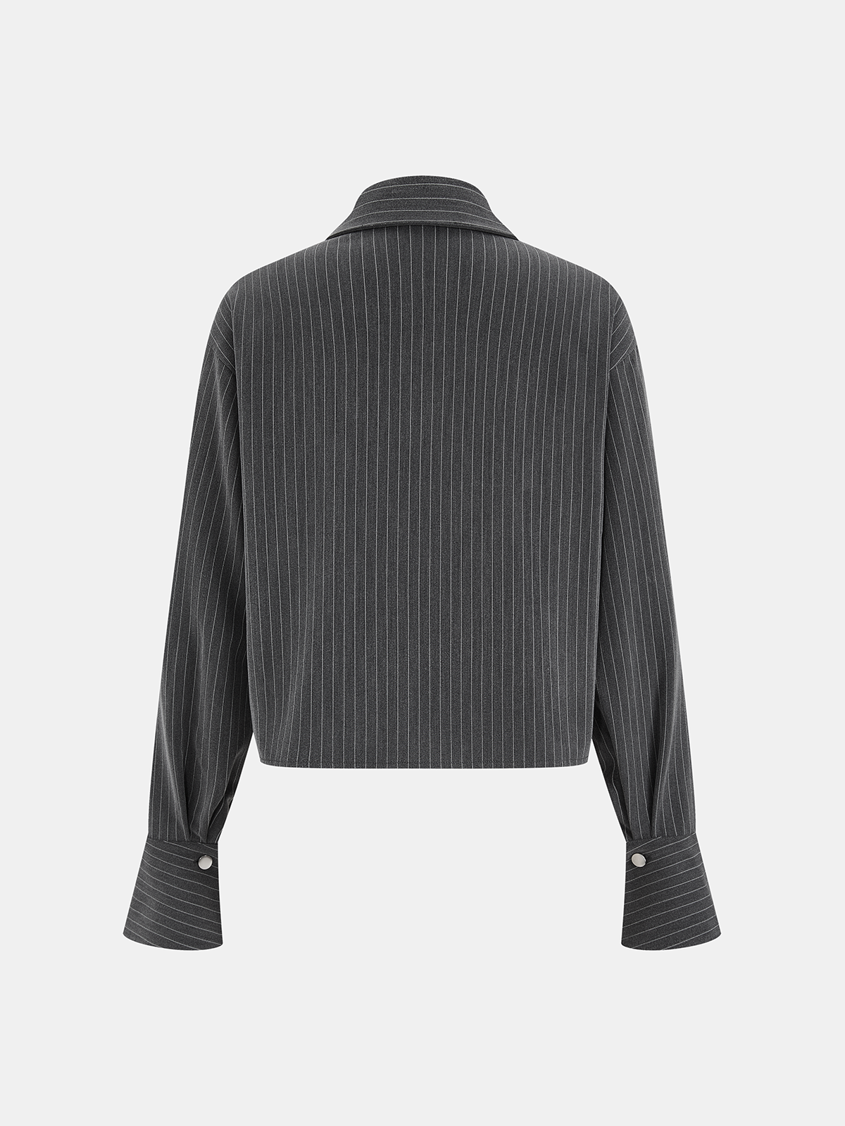 Pinstripe Shirt and Ruched Mini Skirt Set