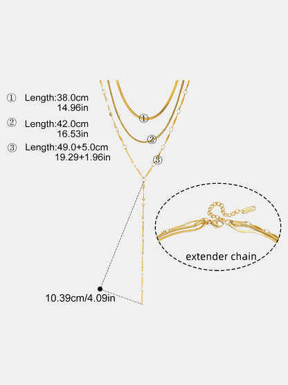 Layered Y-Shaped Lariat Necklace