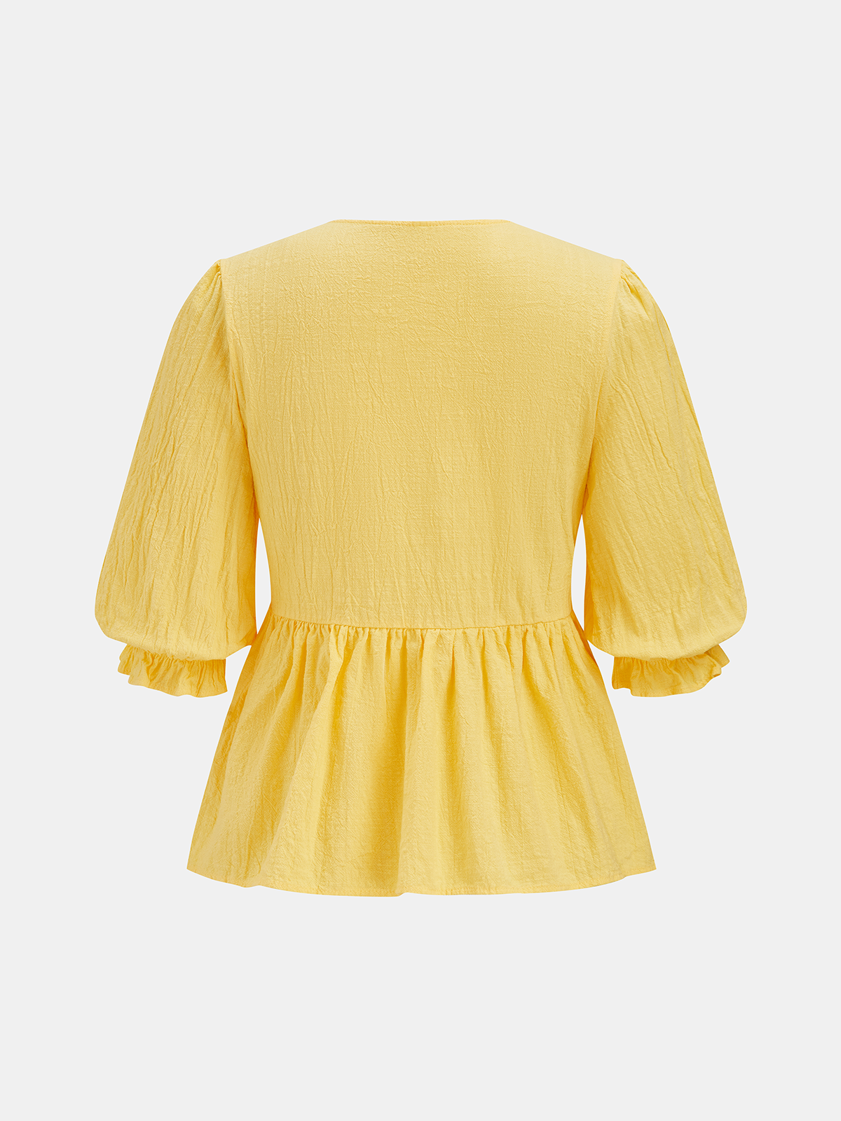 Cotton Tie-Front Peplum Top & Skirt Set